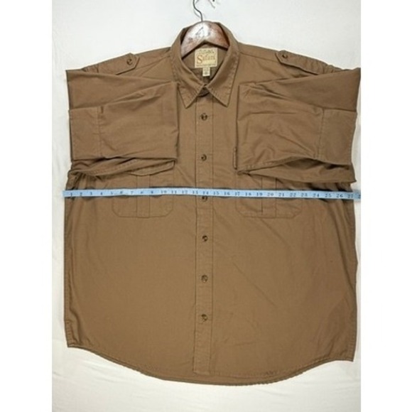 Cabelas‎ Safari Series Mens XL/XL Brown Long Sleeve Button Down Shirt - Picture 4 of 5